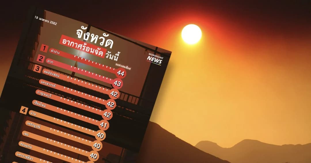 อุตุฯ พยากรณ์อากาศวันนี้ ลำปางร้อนทะลุ 44 องศาเซลเซียส