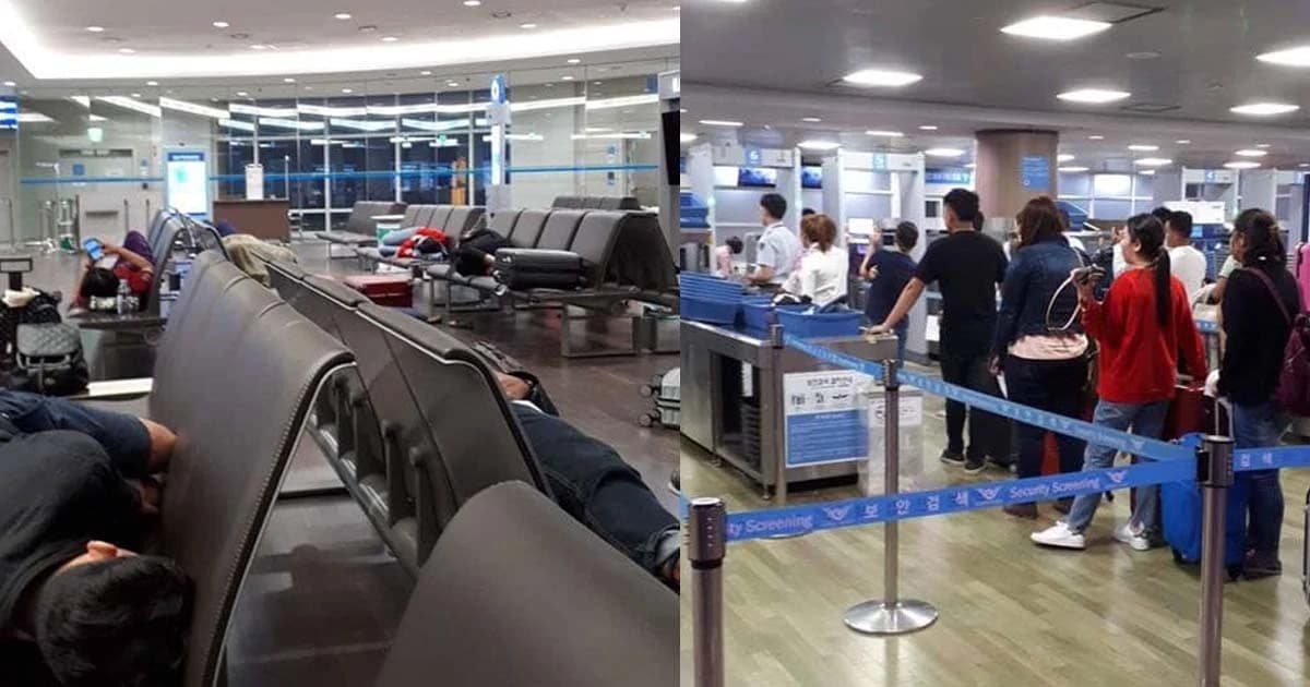 เผยภาพคนไทยหลายร้อย ถูกตม.เกาหลีกักตัว-ไม่ให้เข้าประเทศ