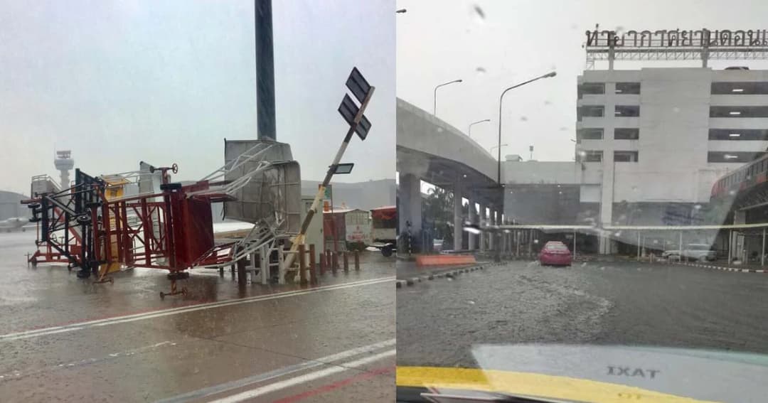 ดอนเมืองโกลาหล! ฝนถล่มต้องหยุดบินชั่วขณะ ผู้โดยสารตกค้างนับพัน