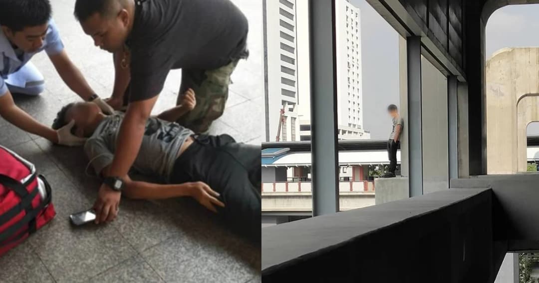 นทท.จีนพลาดตกทางเชื่อมแอร์พอร์ตลิงก์ พญาไท-มักกะสัน สาหัส