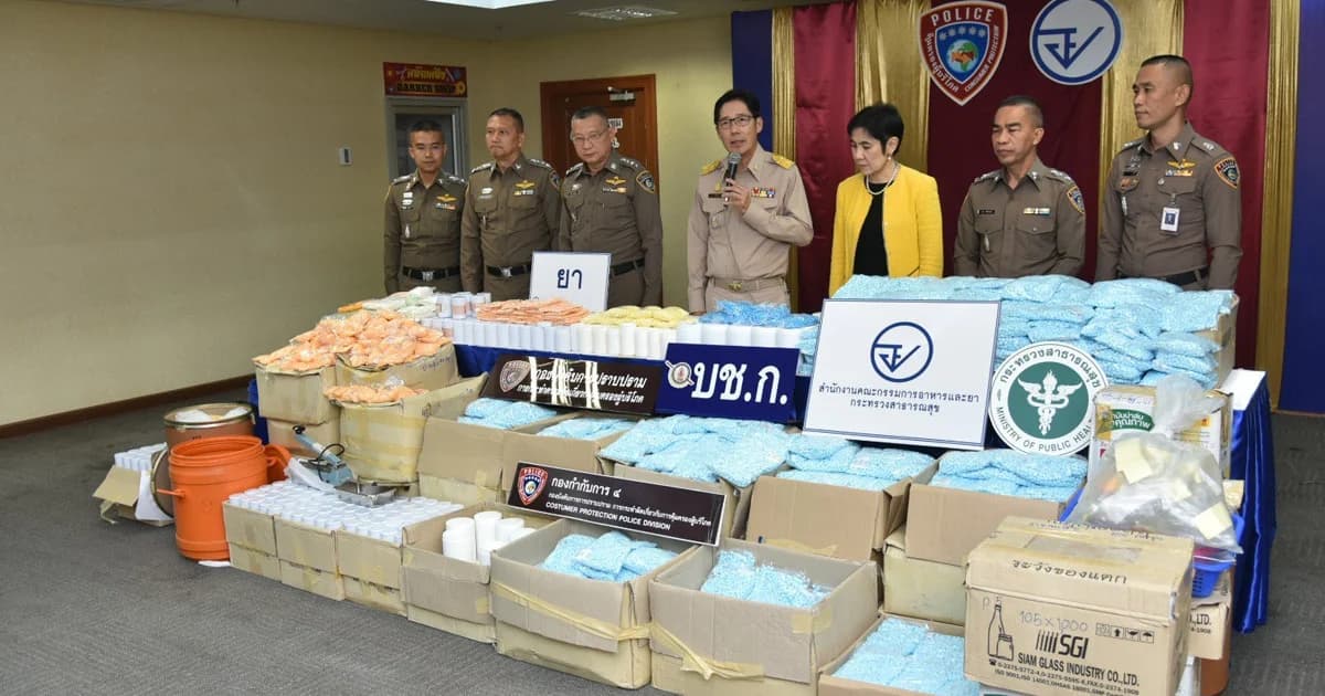 ตรวจยึดยาไม่มีทะเบียนกว่า 2 ล้านเม็ด มูลค่ากว่า 5 ล้าน