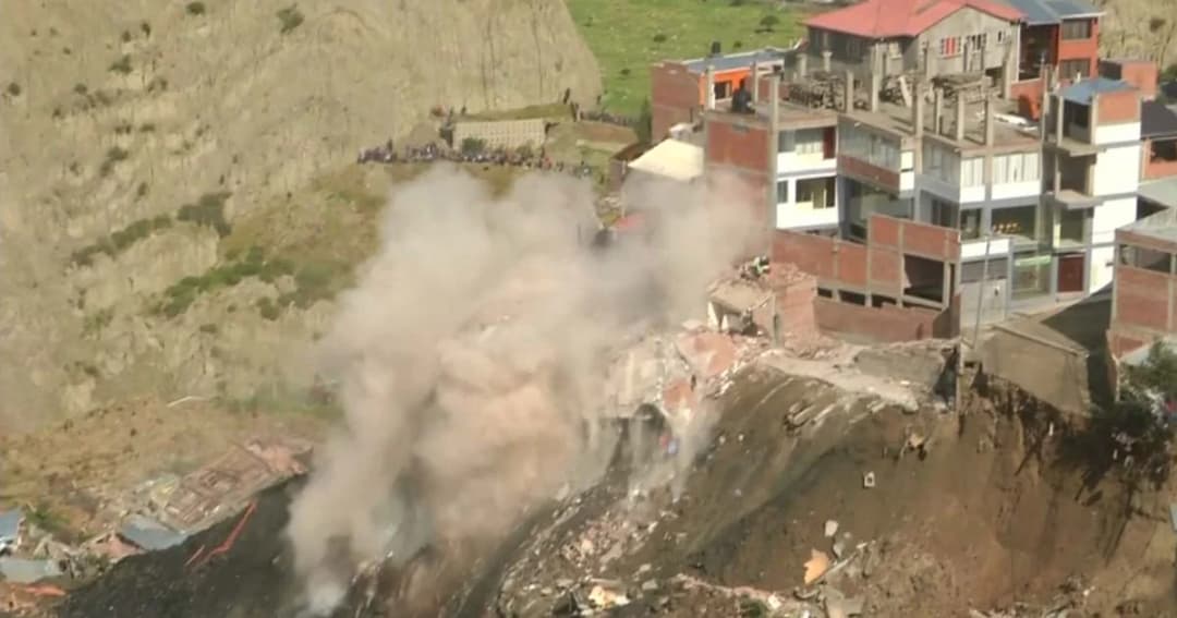โบลิเวีย ฝนตกหนัก ดินถล่มบ้านพังนับร้อยหลัง เคราะห์ดีไม่มีใครได้รับอันตราย