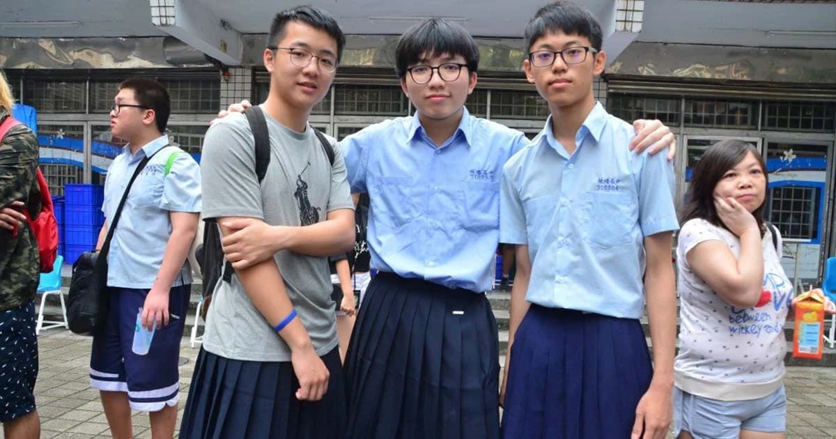 ร.ร.มัธยมไต้หวัน ให้ นร.ชายสวมกระโปรงมาเรียน หวังลดความเหลื่อมล้ำทางเพศในสังคม