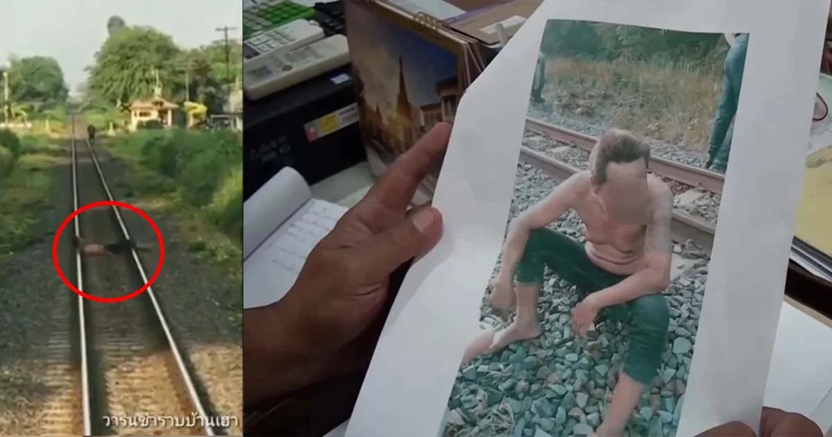 หวังฆ่าตัวตายให้รถไฟทับ พนักงานไหวพริบดีเตือนกันหยุดได้ทัน