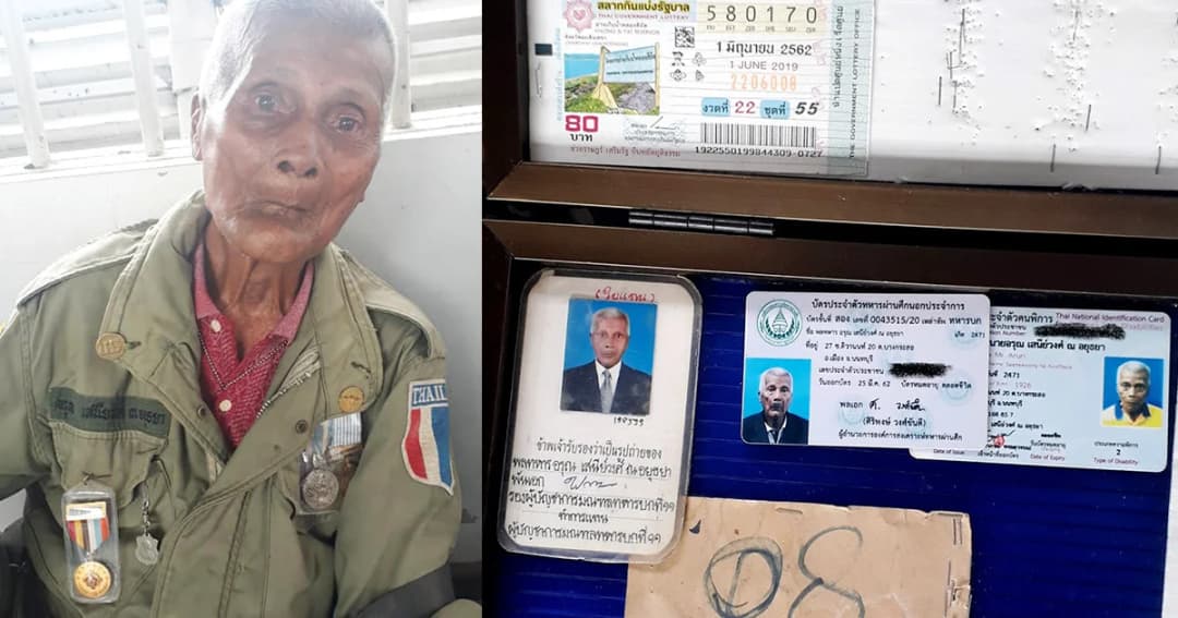 แห่ให้กำลังใจ “อรุณ เสนีย์วงศ์ ณ อยุธยา” วีรชนสงครามเกาหลี ขายล็อตเตอรี่หน้าห้างดัง