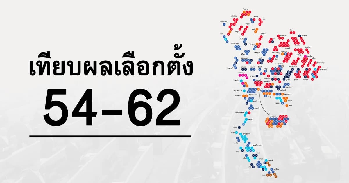 เทียบผลเลือกตั้ง 54-62 แต่ละภาคคะแนนโหวตเปลี่ยนแปลงอย่างไร
