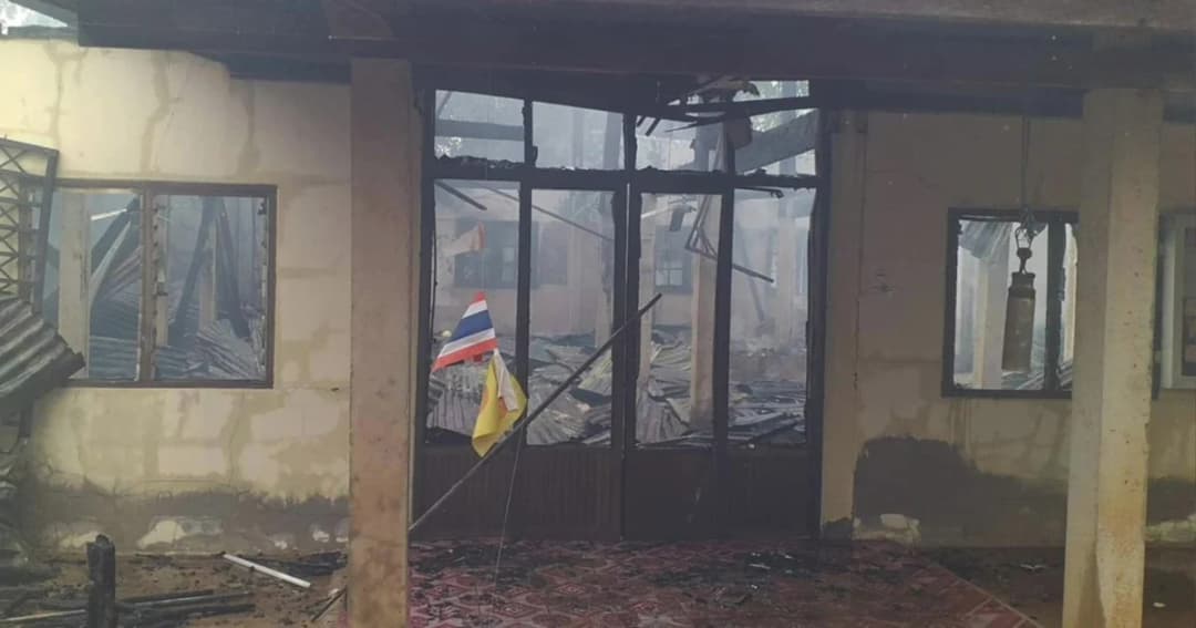 เพลิงไหม้ศาลาวัดอายุกว่า 100 ปี วอดทั้งหลัง