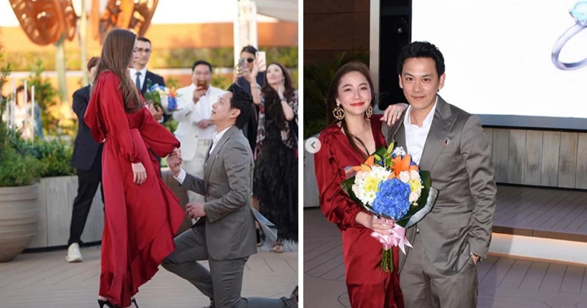 “ฟลุค-เกริกพล” คุกเข่าขอ “นาตาลี เจียรวนนท์” แต่งงาน