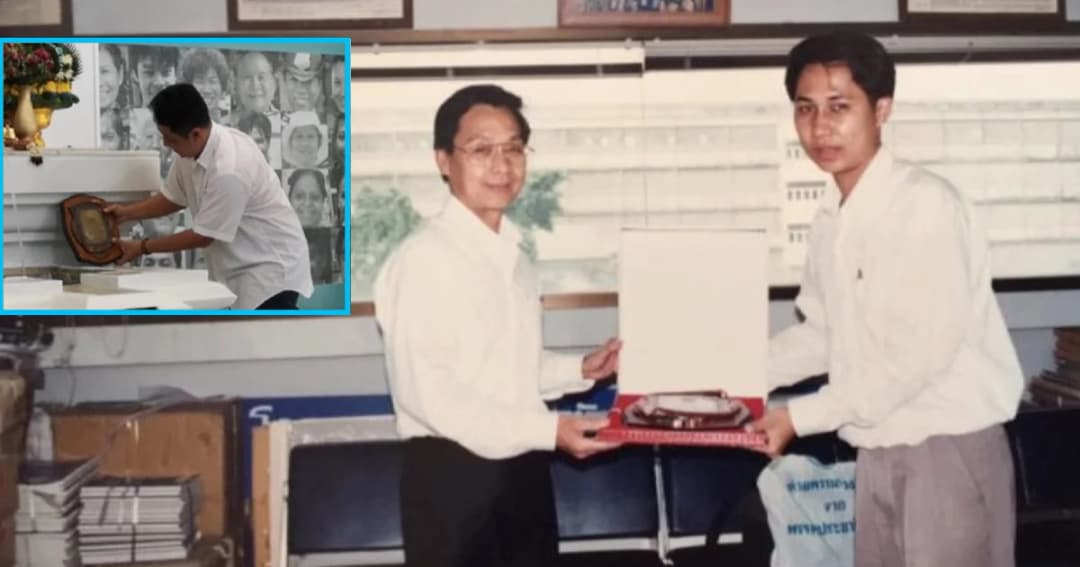 ประท้วง ปชป.ร่วมรัฐบาล หอบโล่คำขวัญดีเด่น 14 ปีก่อนไปคืน