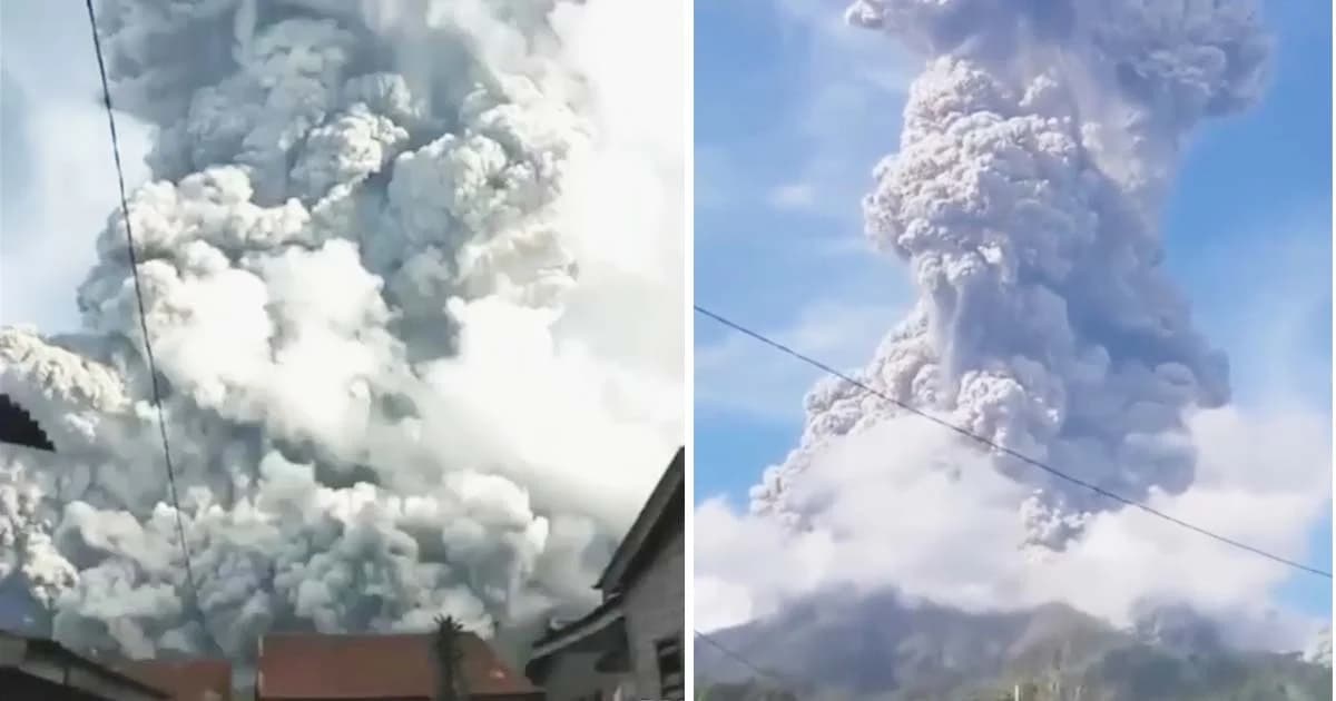 ภูเขาไฟซินาบุง บนเกาะสุมาตรา ปะทุพ่นเถ้าถ่านสูง 7 กม.