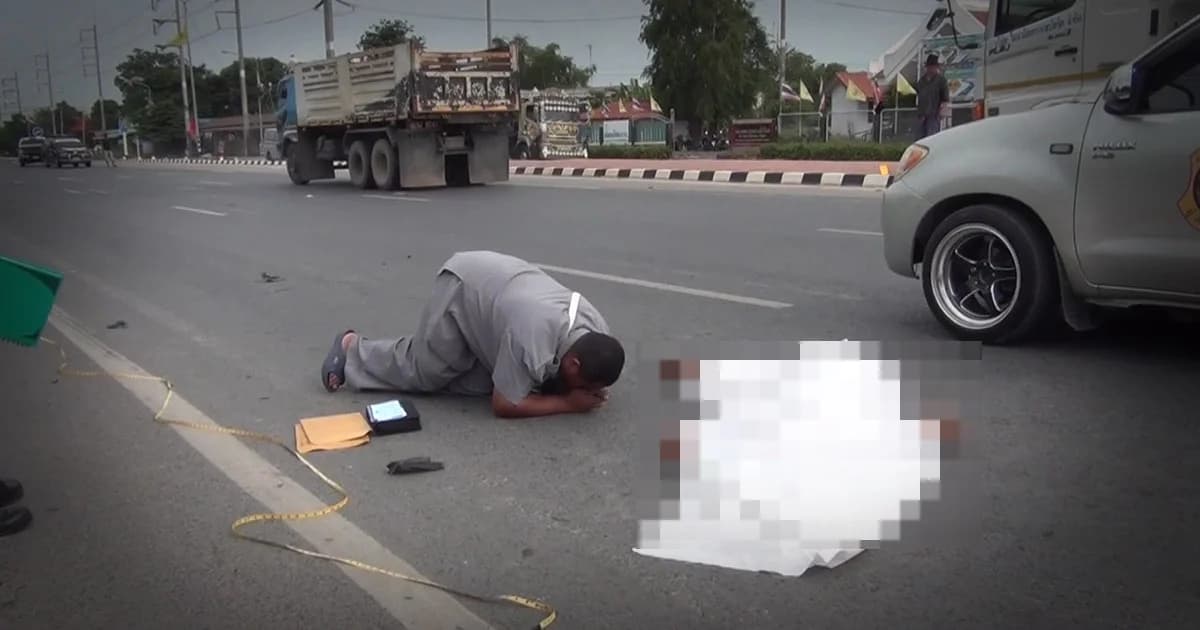 กระบะชนมอเตอร์ไซต์รับจ้าง ผู้โดยสารดับ 1 คนขับกราบเท้าขอขมาศพ