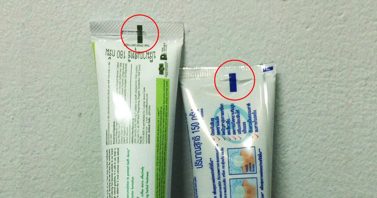 แถบสีปลายหลอดยาสีฟัน ไม่ใช่ตัวบ่งชี้ชนิดสารเคมี