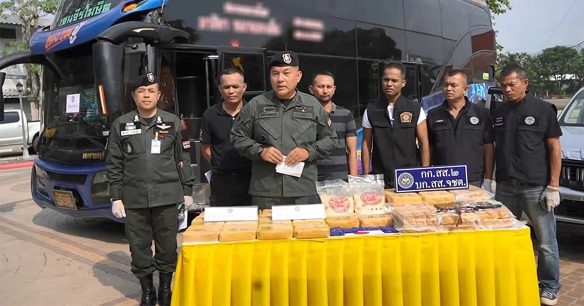 จับกุมเครือข่ายขนยาบ้า เฮโรอีน ใช้รถทัวร์ลำเลียง หวังตบตา จนท.