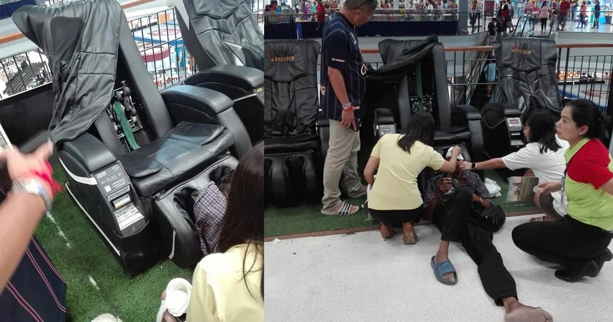 อันตราย! เก้าอี้นวดไฟฟ้าบีบคอไม่ปล่อย