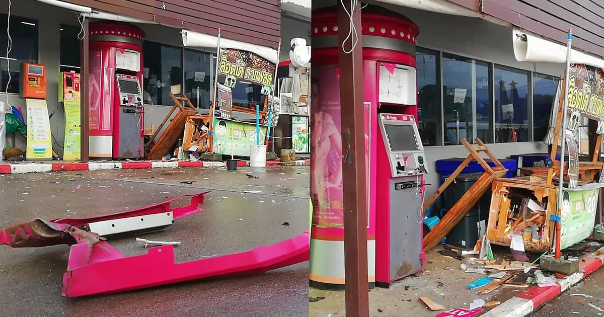 ลอบวางระเบิดตู้เอทีเอ็ม โลตัสสาขาขลุง จันทบุรี หลังเลิกจ้างยาม หันติดกล้องวงจรปิด