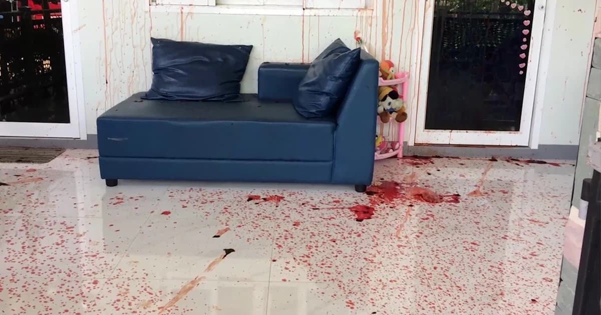 แก๊งเงินกู้เชียงใหม่โหด! ยกพวกบุกขว้างเลือดหมูใส่บ้านพักลูกหนี้เละ