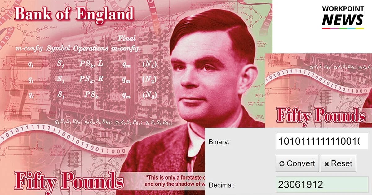 เผยเลขไบนารีบนธนบัตร 50 ปอนด์ แปลงได้เป็นวันเกิด “อลัน ทัวริง”