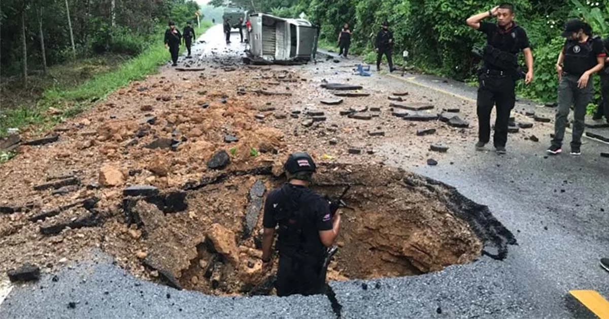 คนร้ายลอบวางระเบิด ทหารพรานบันนังสตา เจ็บ 4 นาย