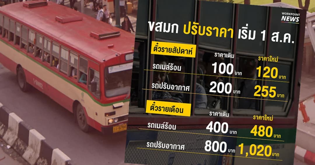 1 ส.ค.นี้ ขสมก ปรับขึ้นราคาตั๋วรายสัปดาห์-รายเดือน