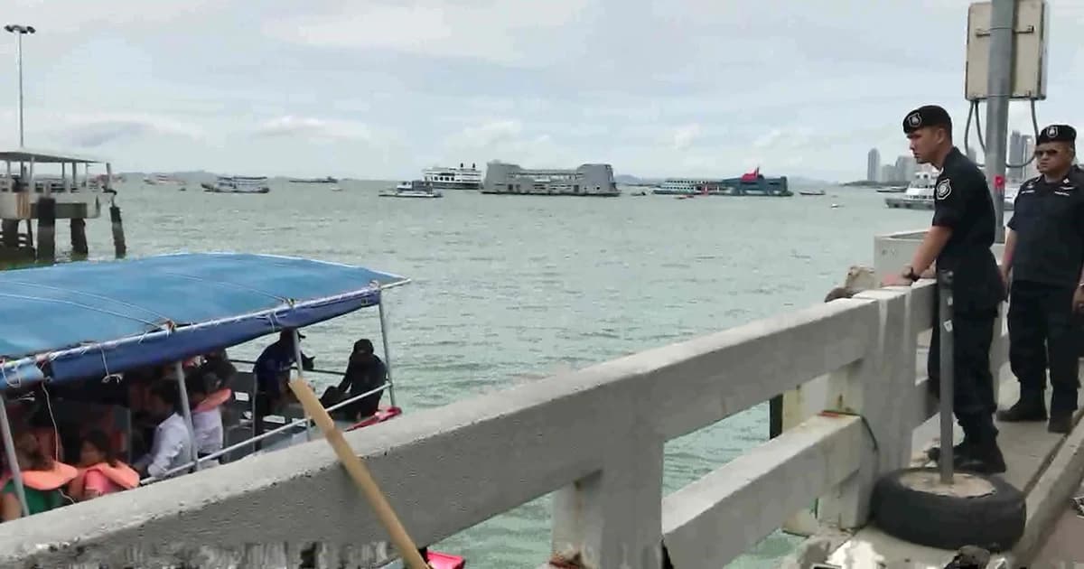 ผลพวงระเบิดกทม. ตำรวจท่องเที่ยวพัทยาตรวจเข้มท่าเรือแหลมบาลีฮาย ป้องกันเหตุร้าย