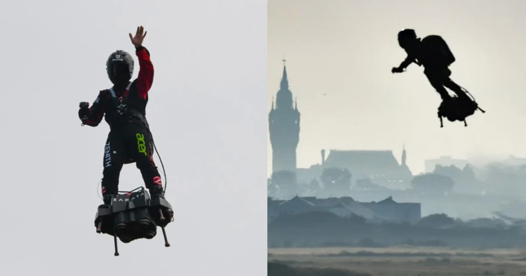 นักประดิษฐ์ฝรั่งเศส เหาะข้ามช่องแคบอังกฤษด้วยฟลายบอร์ดสำเร็จ