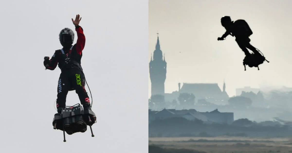 นักประดิษฐ์ฝรั่งเศส เหาะข้ามช่องแคบอังกฤษด้วยฟลายบอร์ดสำเร็จ