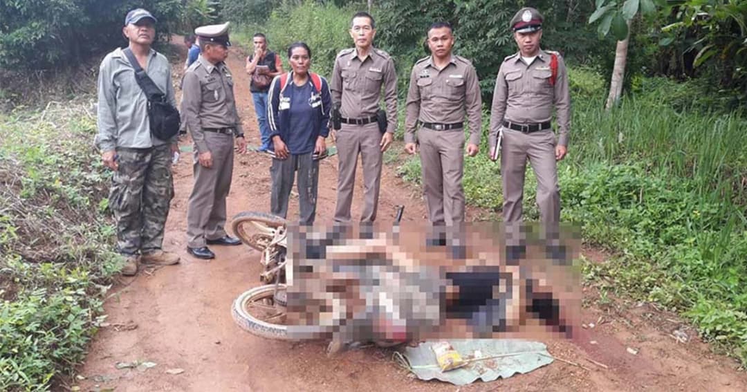 คนร้ายใช้ปืนลูกซองสั้น จ่อยิงหนุ่มกรีดยาง ดับกลางถนน