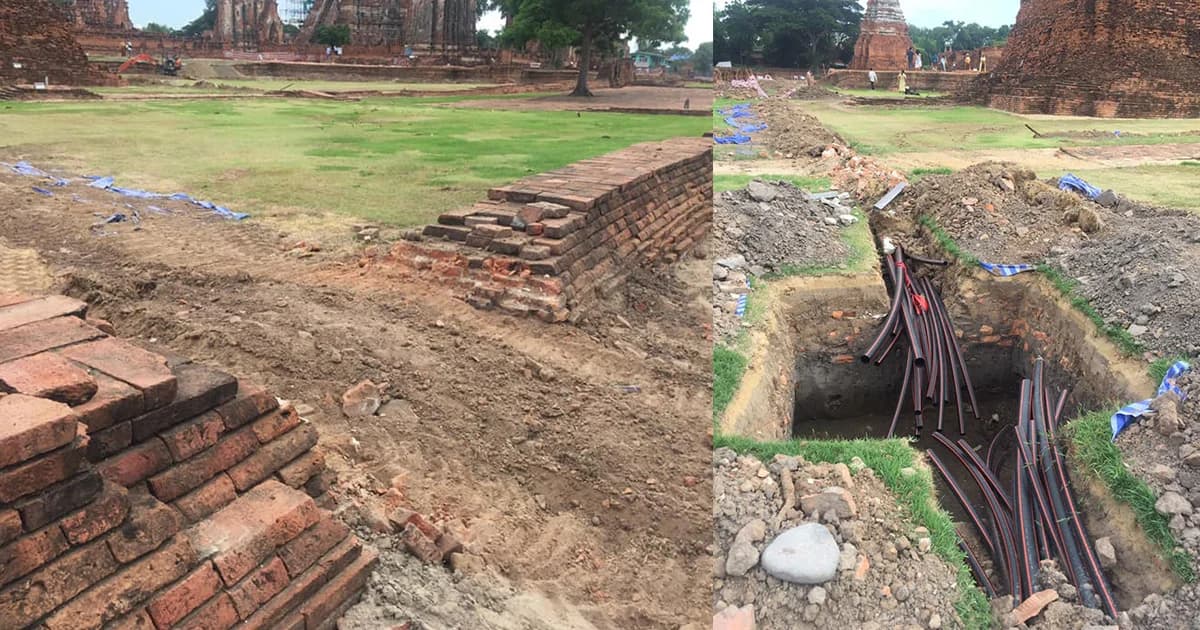 นักโบราณคดี แจงรื้อกำแพงบูรณะวัดไชยฯ อายุไม่เกิน 30 ปี วางสายไฟไม่กระทบของเดิม