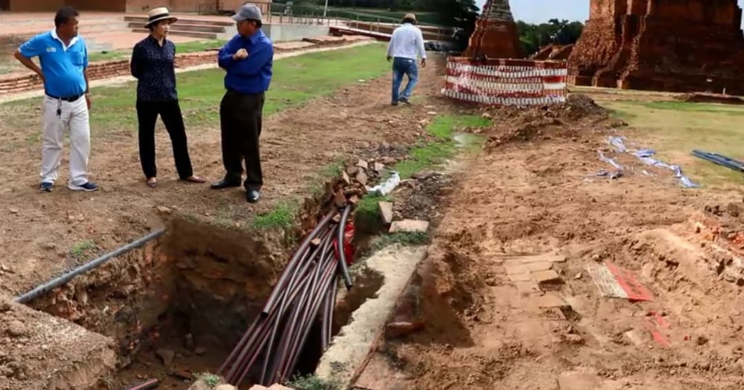 กรมศิลป์ฯ ลงพื้นที่วัดไชยฯ แจงจุดวางระบบไฟเป็นกำแพงบูรณะใหม่ ไม่กระทบของเดิม