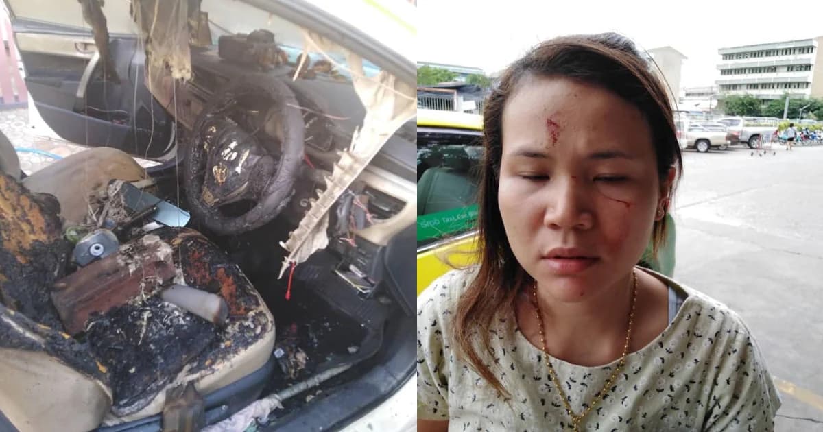 เมียผวา! ผัวบุกบ้านควักมีดจี้คอ-เผาแท็กซี่ หลังง้อไม่สำเร็จ