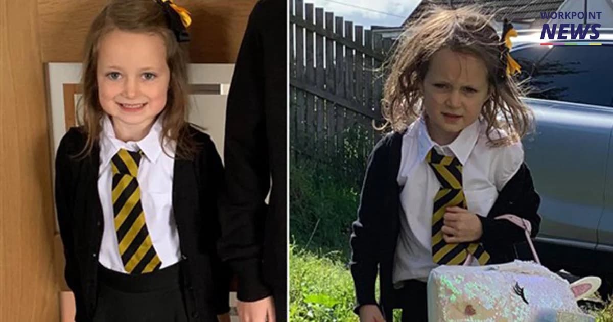 สุดน่ารัก ภาพก่อนไปและหลังกลับมาจากโรงเรียนของหนูน้อย “ลูซี่” วัย 5 ขวบ