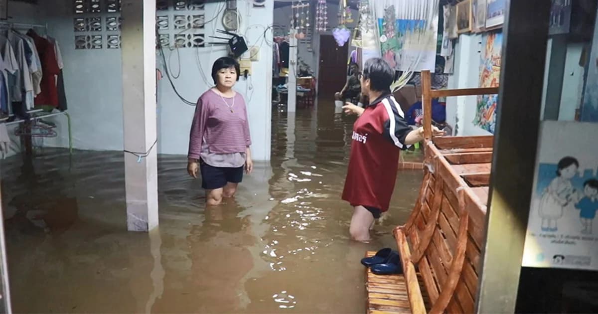 โพดุล แผลงฤทธิ์ต่อเนื่อง กระหน่ำอำนาจเจริญ น้ำท่วมถนน บ้านเรือน ปชช.