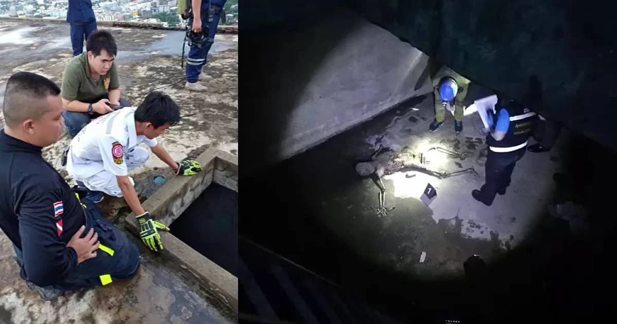 พบโครงกระดูกในแท็งก์น้ำ คาดขึ้นเองไม่ได้-ก่อกองไฟก็ไม่มีใครเห็น