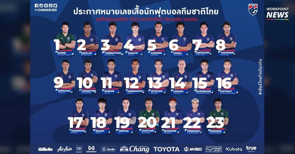 ประกาศหมายเลขเสื้อนักฟุตบอลทีมชาติไทย “เจ ชนาธิป” ใช้เบอร์ 10 เหมือน “ดิเอโก้ มาราโดน่า”