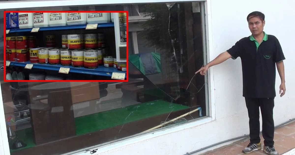 ลงทุนทุบกระจก ทรัพย์สินอื่นไม่เอาขอแค่กาว 3 กระป๋อง