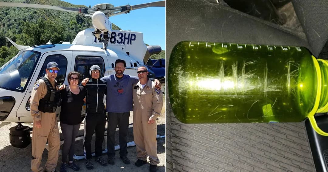 หน่วยกู้ภัยเข้าช่วยครอบครัวชาวมะกันติดยอดน้ำตก หลังได้รับข้อความขอความช่วยเหลือในขวดน้ำ