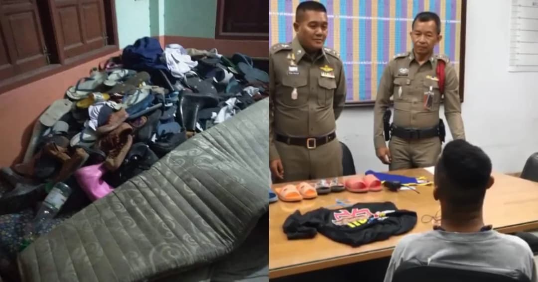 รวบโจรโรคจิต! ขโมยรองเท้าแตะสารภาพนำไปนอนกอดและดมกลิ่น