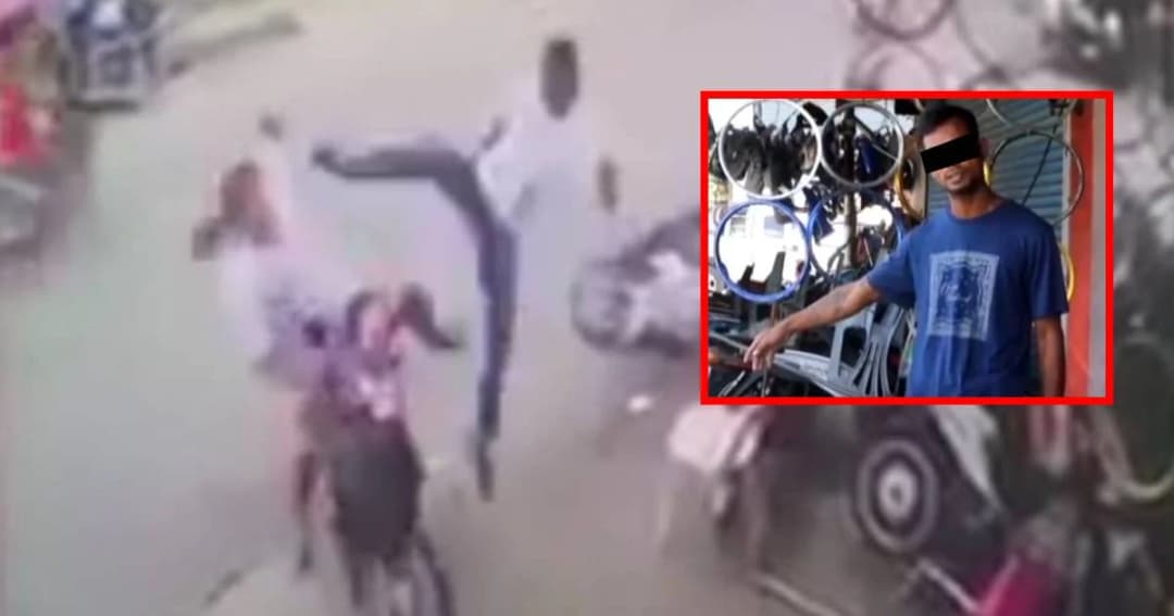 หนุ่มกระโดดถีบสาวขี่ จยย.เผย อีกฝ่ายใช้ท่อนเหล็กจะทำร้ายตนก่อน