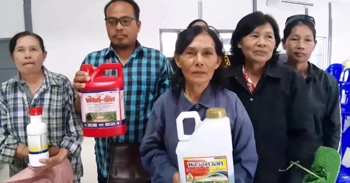 เกษตรกรพนัสนิคม รวมตัวคัดค้านเรื่องห้ามใช้ 3 สารเคมี โอดได้รับผลกระทบหนัก