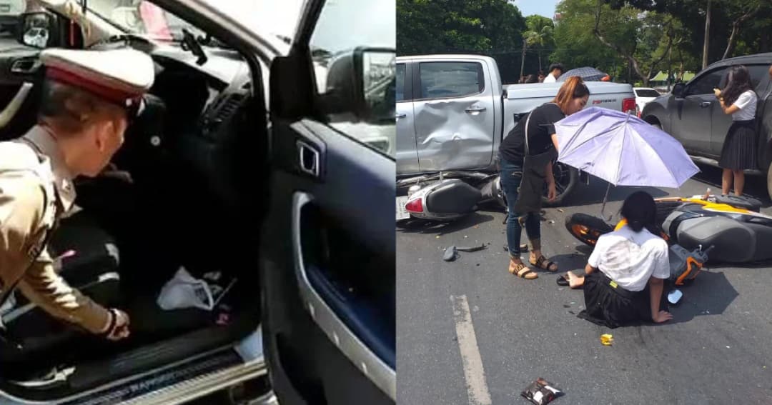 ตร.ไม่ปักใจเชื่อรองเท้าติดเบรก เหตุกระบะแหกโค้งชนนิสิต ม.เกษตร เจ็บเพียบ ด้านผู้ก่อเหตุเครียดจัด