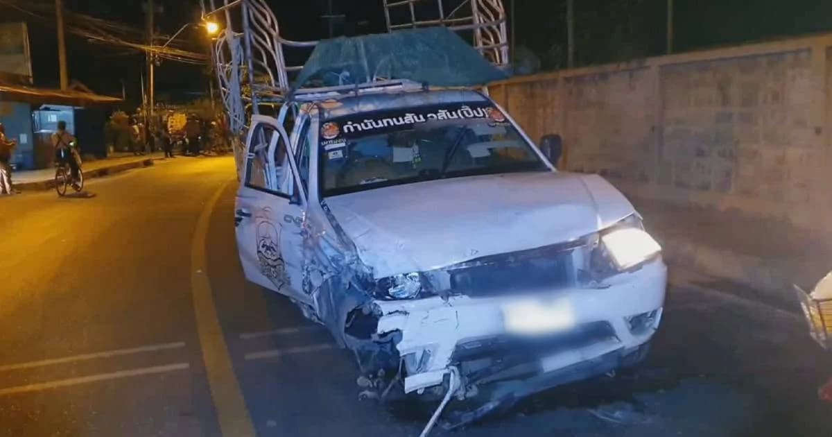 หนุ่มเมายาดองขับกระบะชนรวด 12 คัน เจ็บ 10 สาหัส 2 ราย อ้างเพื่อนขับแล้วทิ้งรถหนี