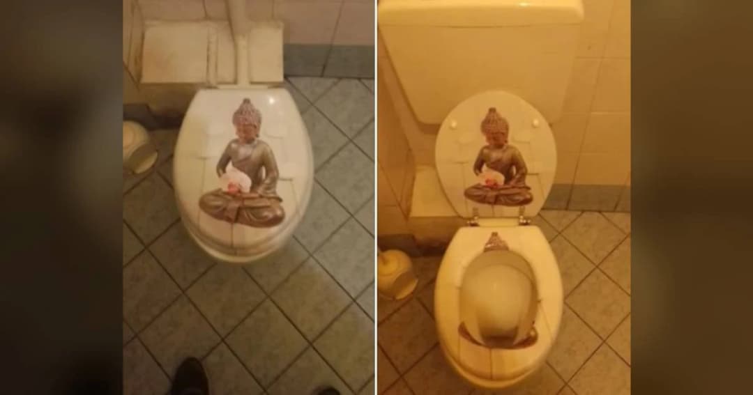 ฝาปิดชักโครกที่อิตาลี ปรากฏภาพลายพระพุทธรูป