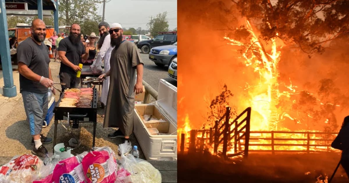 หนุ่มมุสลิมใจดี เลี้ยงบาร์บีคิวฟรีผู้ประสบไฟป่าในออสเตรเลีย