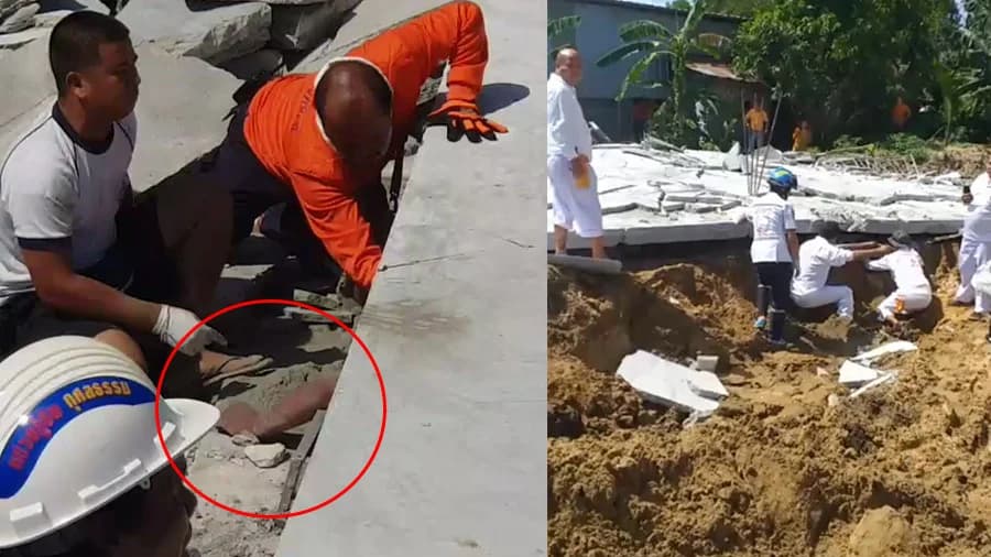 อาคารในภูเก็ตถล่มแผ่นคอนกรีตทับคนงานเสียชีวิต 7 ราย บาดเจ็บ 2 ราย