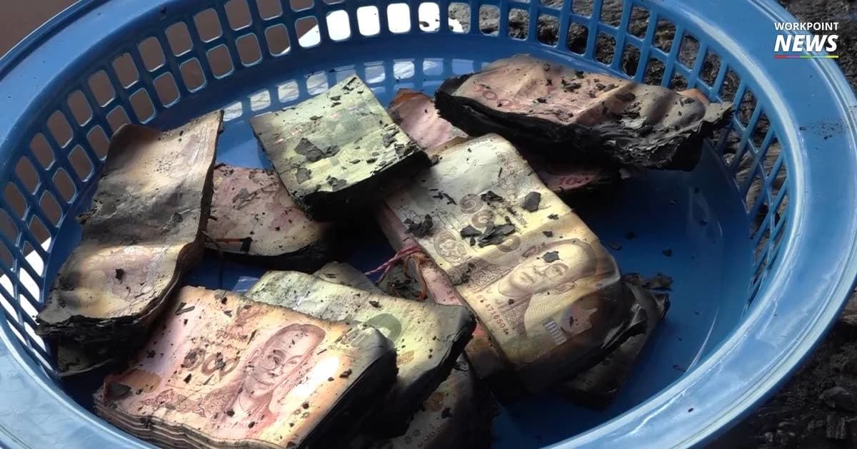 ใจสลายไฟไหม้ตลาดโคราช เงินสด 3 แสนกลายเป็นขี้เถ้า คุ้ยคืนได้แสนเดียว