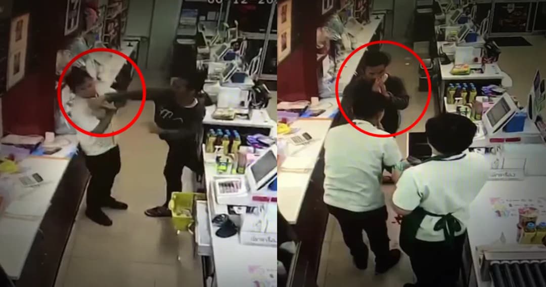 หนุ่มบุกเดี่ยวใช้ไขควงจี้ชิงเงินเซเว่น ไหว้ขอโทษก่อนหนี