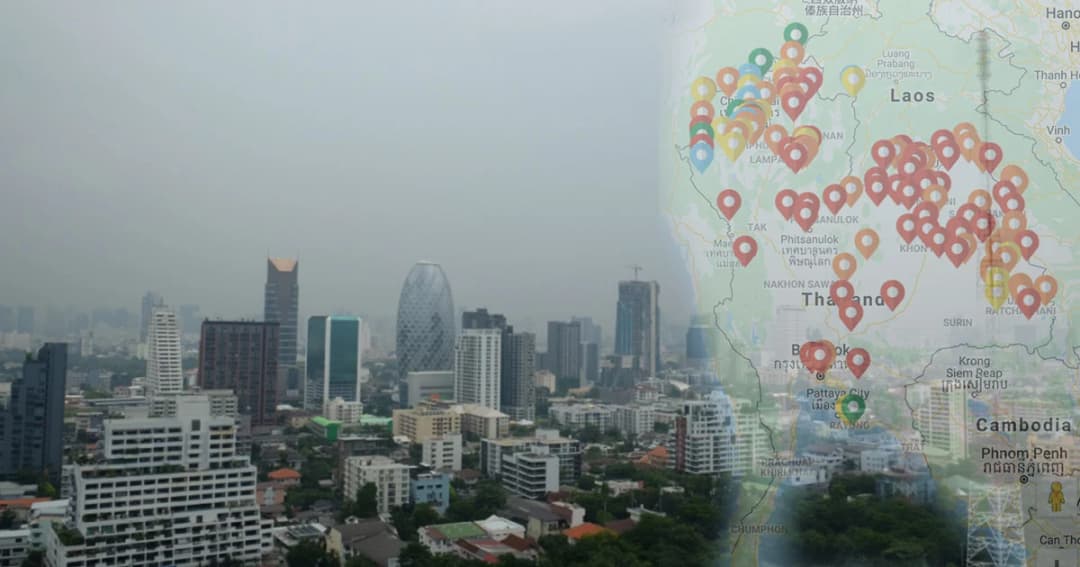 กทม.และปริมณฑลฝุ่น PM2.5 เกินค่ามาตรฐาน 42 จุด เตือน ปชช.สวมหน้ากากกัน PM2.5