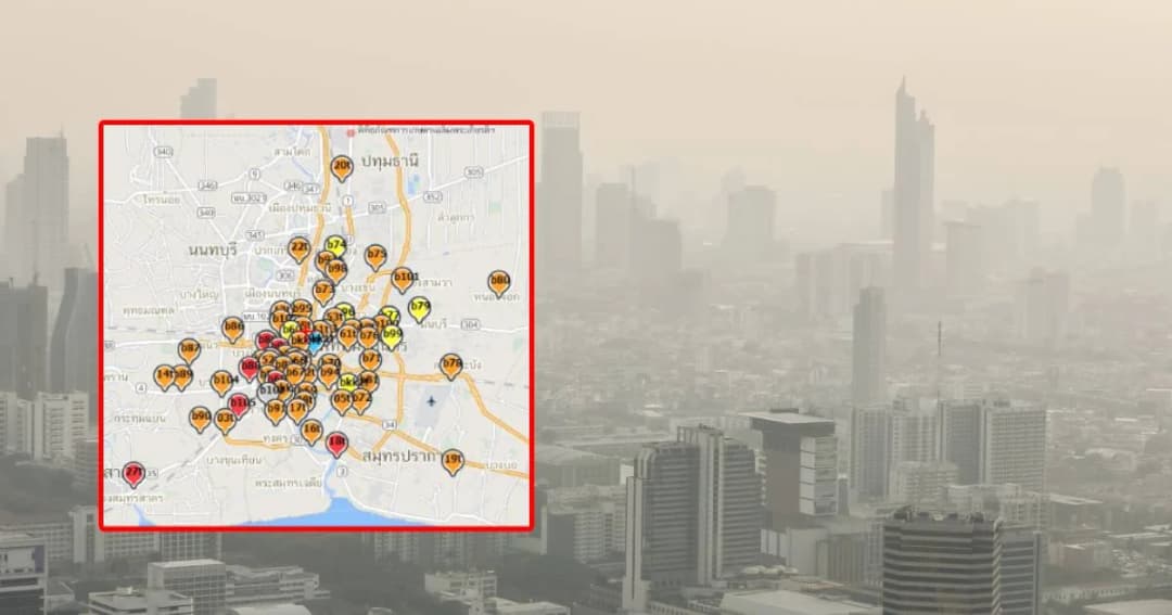 กทม.-ปริมณฑล เช้านี้อากาศแย่ ค่า PM 2.5 พุ่งสูง 52 จุด