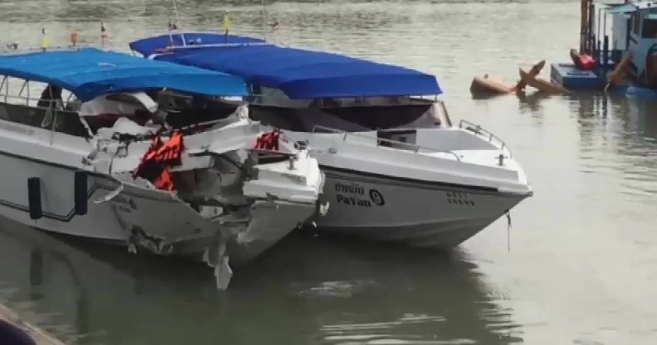 เรือสปีดโบ๊ทชนกันกลางร่องน้ำทะเลภูเก็ต เสียชีวิต 2 เจ็บ 21 ราย