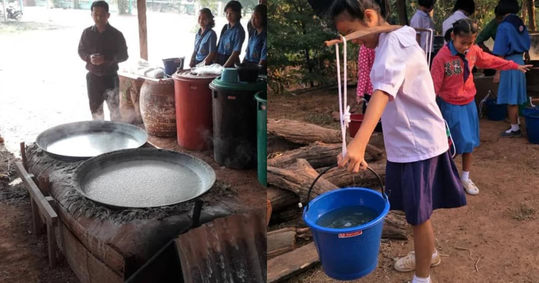 พิษณุโลกนักเรียนช่วยครูหาบน้ำเกลือต้มเกลือขาย หาเงินจ้างครูสอนหนังสือ